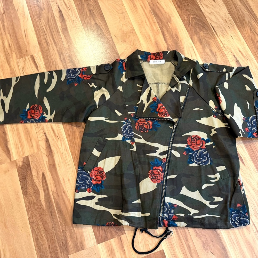 Denim Camouflage Floral Jacket